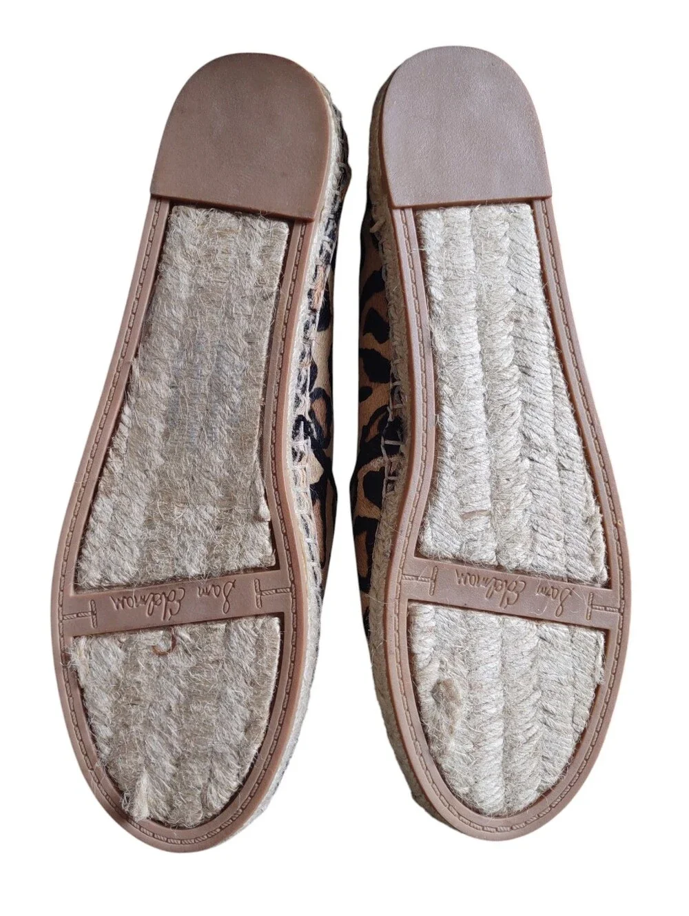 Sam Edelman Size 8 Lynn Leopard Cow Fur Flat Espadrille Shoes